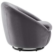 Performance velvet swivel chair in black/ gray by Modway additional picture 3