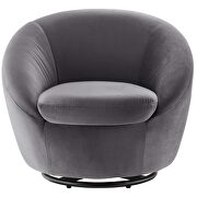 Performance velvet swivel chair in black/ gray by Modway additional picture 6