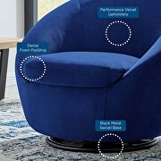 Performance velvet swivel chair in black/ navy by Modway additional picture 7