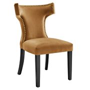 Cognac finish performance velvet upholstery dining chairs - set of 2 by Modway additional picture 3