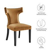Cognac finish performance velvet upholstery dining chairs - set of 2 by Modway additional picture 9