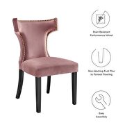 Dusty rose finish performance velvet upholstery dining chairs - set of 2 by Modway additional picture 9