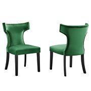 Emerald finish performance velvet upholstery dining chairs - set of 2 by Modway additional picture 2
