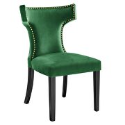 Emerald finish performance velvet upholstery dining chairs - set of 2 by Modway additional picture 3