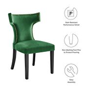 Emerald finish performance velvet upholstery dining chairs - set of 2 by Modway additional picture 9