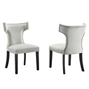 Light gray finish performance velvet upholstery dining chairs - set of 2 by Modway additional picture 2