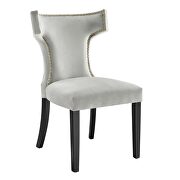 Light gray finish performance velvet upholstery dining chairs - set of 2 by Modway additional picture 3