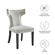 Light gray finish performance velvet upholstery dining chairs - set of 2 by Modway additional picture 9