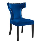 Navy finish performance velvet upholstery dining chairs - set of 2 by Modway additional picture 3