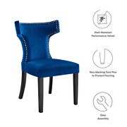 Navy finish performance velvet upholstery dining chairs - set of 2 by Modway additional picture 9
