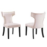 Pink finish performance velvet upholstery dining chairs - set of 2 by Modway additional picture 2