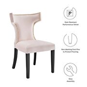 Pink finish performance velvet upholstery dining chairs - set of 2 by Modway additional picture 9