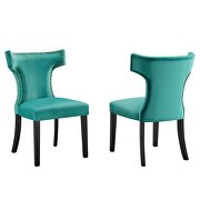 Teal finish performance velvet upholstery dining chairs - set of 2 by Modway additional picture 2