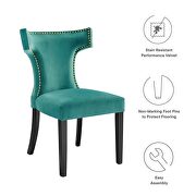 Teal finish performance velvet upholstery dining chairs - set of 2 by Modway additional picture 9