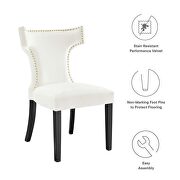 White finish performance velvet upholstery dining chairs - set of 2 by Modway additional picture 9