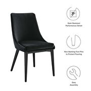 Performance velvet upholstery dining chair in black by Modway additional picture 7