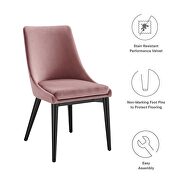Performance velvet upholstery dining chair in dusty rose by Modway additional picture 7