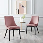 Performance velvet upholstery dining chair in dusty rose by Modway additional picture 9