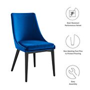 Performance velvet upholstery dining chair in navy by Modway additional picture 7