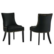 Black finish performance velvet fabric upholstery dining chairs - set of 2 by Modway additional picture 2