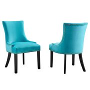 Blue finish performance velvet fabric upholstery dining chairs - set of 2 by Modway additional picture 2