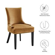Cognac finish performance velvet fabric upholstery dining chairs - set of 2 by Modway additional picture 8