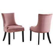 Dusty rose finish performance velvet fabric upholstery dining chairs - set of 2 by Modway additional picture 2