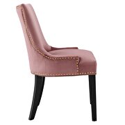 Dusty rose finish performance velvet fabric upholstery dining chairs - set of 2 by Modway additional picture 4