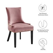 Dusty rose finish performance velvet fabric upholstery dining chairs - set of 2 by Modway additional picture 8
