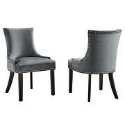 Gray finish performance velvet fabric upholstery dining chairs - set of 2 by Modway additional picture 2