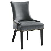 Gray finish performance velvet fabric upholstery dining chairs - set of 2 by Modway additional picture 3