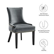 Gray finish performance velvet fabric upholstery dining chairs - set of 2 by Modway additional picture 8