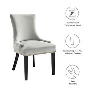 Light gray finish performance velvet fabric upholstery dining chairs - set of 2 by Modway additional picture 8