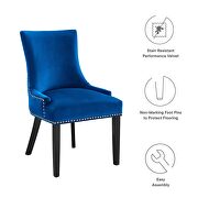 Navy finish performance velvet fabric upholstery dining chairs - set of 2 by Modway additional picture 8