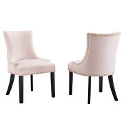 Pink finish performance velvet fabric upholstery dining chairs - set of 2 by Modway additional picture 2