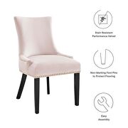 Pink finish performance velvet fabric upholstery dining chairs - set of 2 by Modway additional picture 8