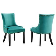 Teal finish performance velvet fabric upholstery dining chairs - set of 2 by Modway additional picture 2