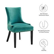 Teal finish performance velvet fabric upholstery dining chairs - set of 2 by Modway additional picture 8
