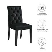 Black finish performance velvet tufted button back dining chairs - set of 2 by Modway additional picture 8