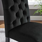 Black finish performance velvet tufted button back dining chairs - set of 2 by Modway additional picture 9