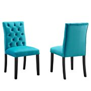 Blue finish performance velvet tufted button back dining chairs - set of 2 by Modway additional picture 2
