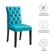 Blue finish performance velvet tufted button back dining chairs - set of 2 by Modway additional picture 8
