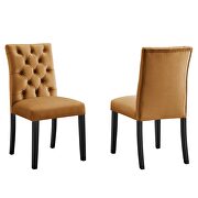 Cognac finish performance velvet tufted button back dining chairs - set of 2 by Modway additional picture 2