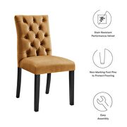 Cognac finish performance velvet tufted button back dining chairs - set of 2 by Modway additional picture 8