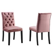 Dusty rose finish performance velvet tufted button back dining chairs - set of 2 by Modway additional picture 2