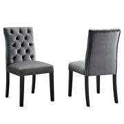 Gray finish performance velvet tufted button back dining chairs - set of 2 by Modway additional picture 2