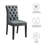Gray finish performance velvet tufted button back dining chairs - set of 2 by Modway additional picture 8