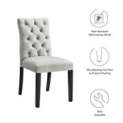 Light gray finish performance velvet tufted button back dining chairs - set of 2 by Modway additional picture 8