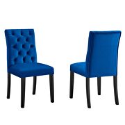 Navy finish performance velvet tufted button back dining chairs - set of 2 by Modway additional picture 2