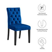 Navy finish performance velvet tufted button back dining chairs - set of 2 by Modway additional picture 8